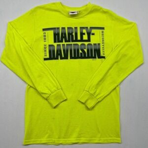 Harley Davidson San Jacinto Motorcycles Neon Yellow Long Sleeve T Shirt